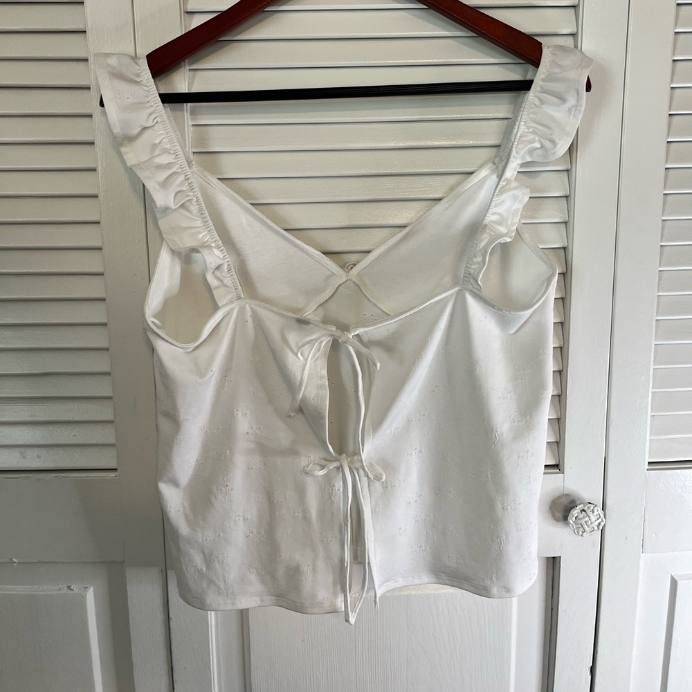 H&M White Ruffle Strap Tank Top - Picture 4 of 5